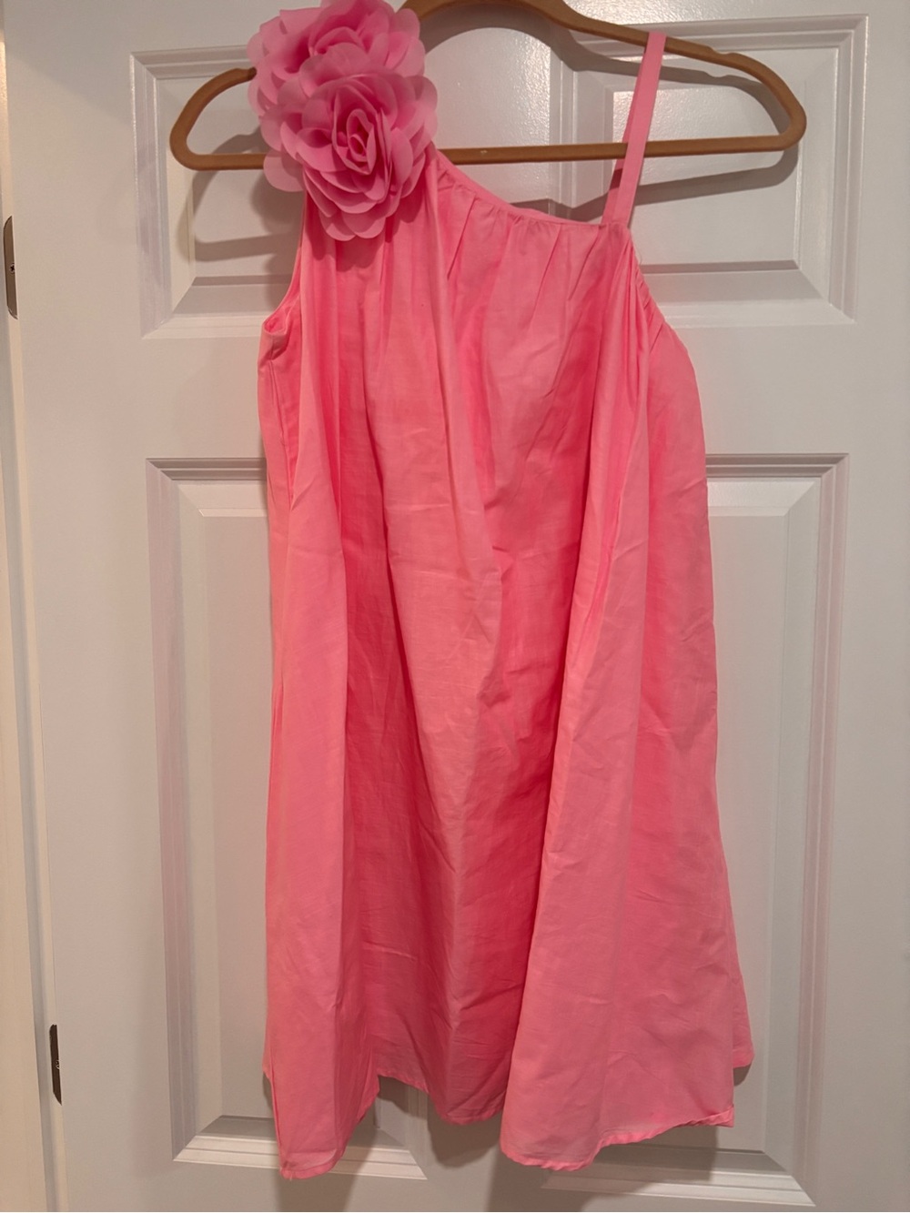 Janie and Jack x Serena Williams Pink One-Shoulder Dress with Flower Accent